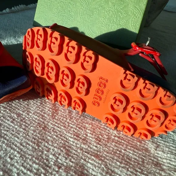 Gucci Red and Orange Kids Sandals