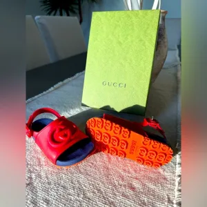 Gucci Red and Orange Kids Sandals