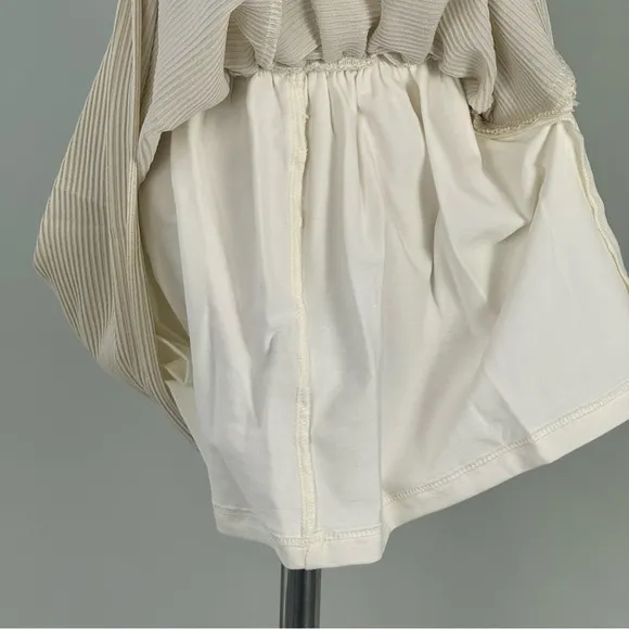 Guess Baby Girls Cap-Sleeve Metallic-Striped Jersey Dress Ivory NWT NEW