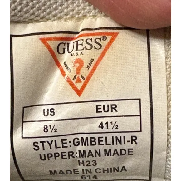 Guess Men's Casual Sneakers Size 8.5 Leather Low Top Shoes Lace Up GMBELINI