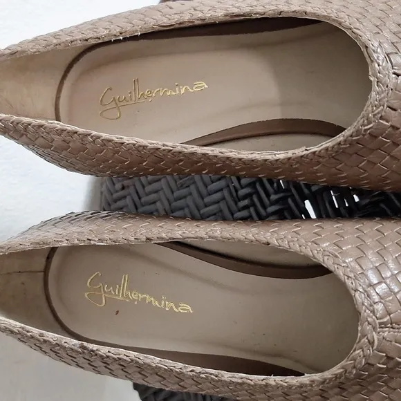 Guilhermina Woven  Peep-Toe Block Heels Sz 10