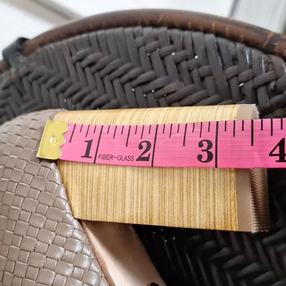 Guilhermina Woven  Peep-Toe Block Heels Sz 10