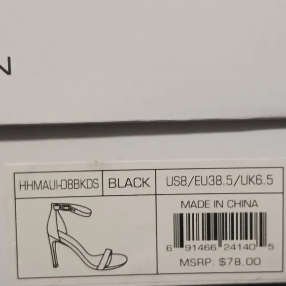 H Halston Women's Maui Open-Toe Ankle-Strap Sparkle Dress Sandals, Black, Size 8