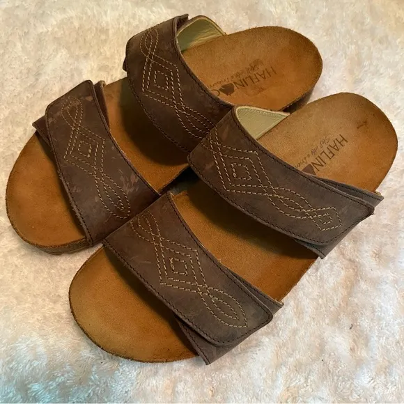 Haflinger Brown Sandals Size 38 Eur NWOT