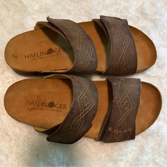 Haflinger Brown Sandals Size 38 Eur NWOT