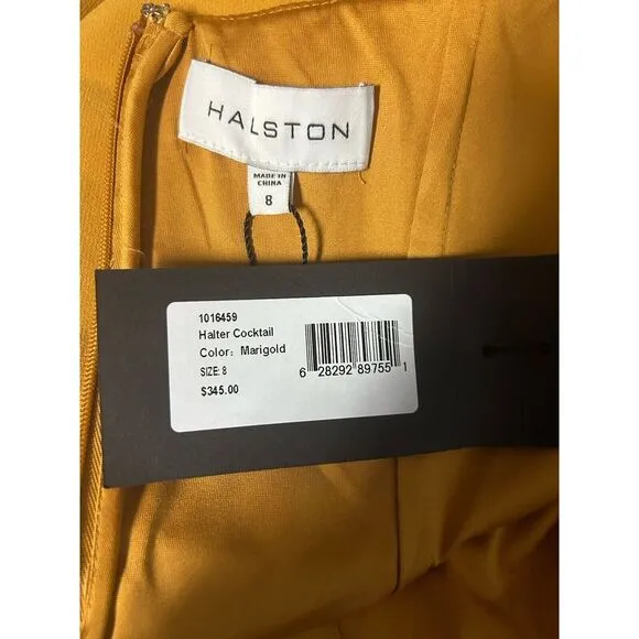 HALSTON Vic Mini‎ Dress In Yellow , Size 8