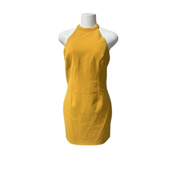 HALSTON Vic Mini‎ Dress In Yellow , Size 8