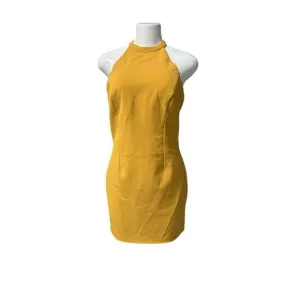 HALSTON Vic Mini‎ Dress In Yellow , Size 8
