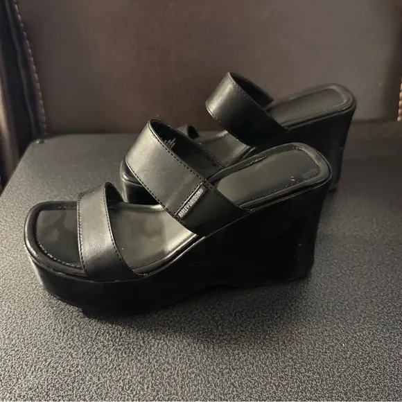 Harley Davidson, Women's Black Wedge Sandals