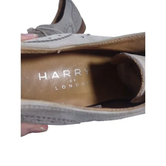 Harry's Of London Mens Gray Suede Wingtip Oxford Dress Shoes Sz EU 43 / …