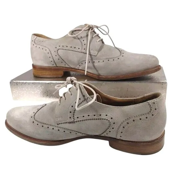 Harry's Of London Mens Gray Suede Wingtip Oxford Dress Shoes Sz EU 43 / …