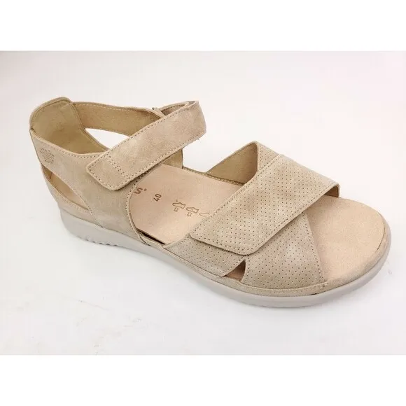 Hartjes 112032 Beige Suede Velour Breeze 2 Romer Sandals Size 43 US 12-12.5