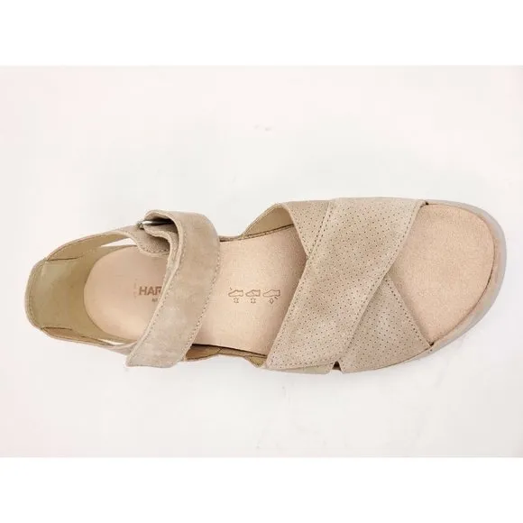 Hartjes 112032 Women's Beige Suede Velour Breeze 2 Romer Sandals Size 40 US 9.5