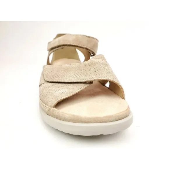 Hartjes 112032 Women's Beige Suede Velour Breeze 2 Romer Sandals Size 40 US 9.5