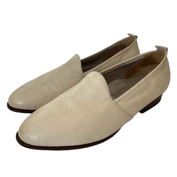 Hassia La Linea Nina Leather Loafers Off White Slip On Shoes F Width UK 5 US 7.5