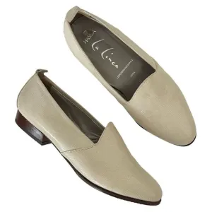 Hassia La Linea Nina Leather Loafers Off White Slip On Shoes F Width UK 5 US 7.5