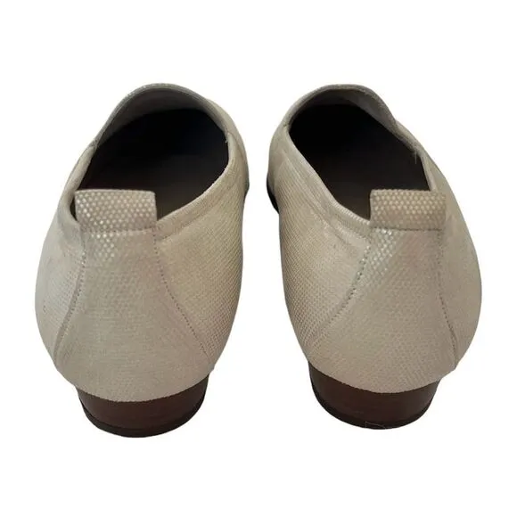 Hassia La Linea Nina Leather Loafers Off White Slip On Shoes F Width UK 5 US 7.5