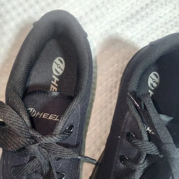 HEELYS EUC UNISEX  SZ 8 LAUNCH PRO BLACK WHEELS SNEAKER SHOES