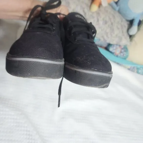 HEELYS EUC UNISEX  SZ 8 LAUNCH PRO BLACK WHEELS SNEAKER SHOES