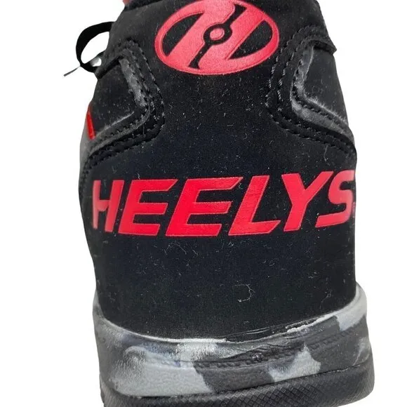 Heelys Propel 2.0 Unisex Skate Wheeled Sneakers Shoes Black Red Youth Sz 7 / 39