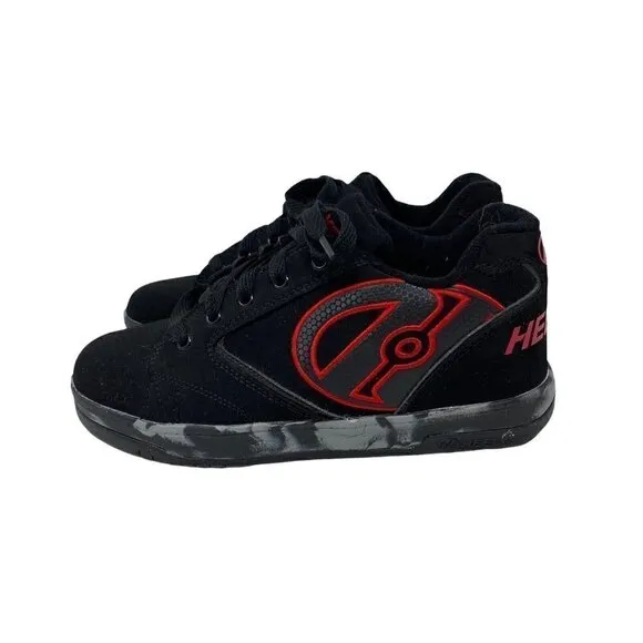 Heelys Propel 2.0 Unisex Skate Wheeled Sneakers Shoes Black Red Youth Sz 7 / 39