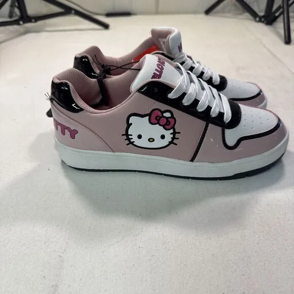 Hello Kitty by Sanrio Women's Pink Casual Court Sneakers, Pink, 9, Christmas NWT