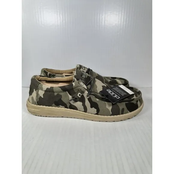 Hey Dude Wally Camouflage Multi Camo Shoes Slip On Men’s Size 12 BRAND NEW