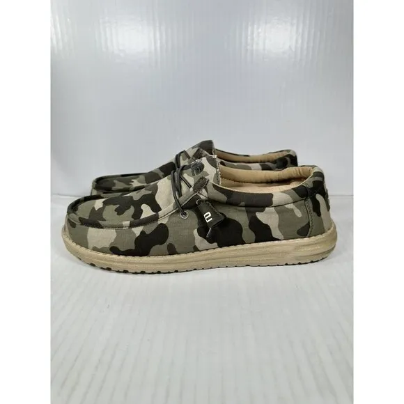 Hey Dude Wally Camouflage Multi Camo Shoes Slip On Men’s Size 12 BRAND NEW