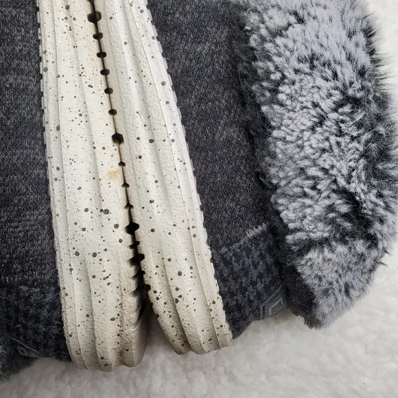 Hey Dude Wendy Gray Fold Cozy Fur Lace Up Bootie Sneakers