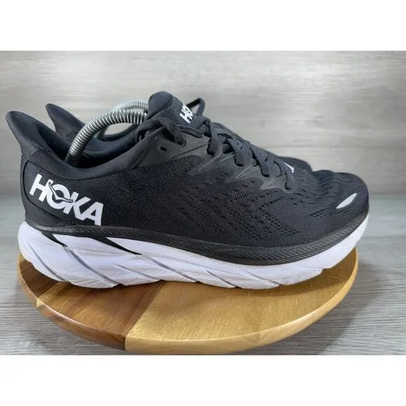 Hoka 1119393-bwht One One Men's Clifton 8 Running Shoes Black Size 10D