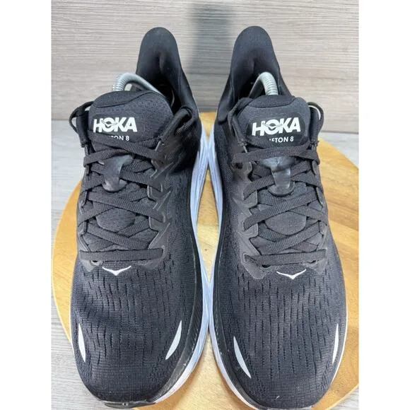 Hoka 1119393-bwht One One Men's Clifton 8 Running Shoes Black Size 10D