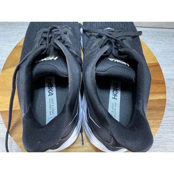 Hoka 1119393-bwht One One Men's Clifton 8 Running Shoes Black Size 10D