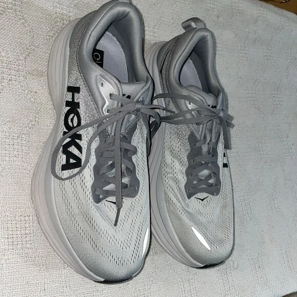 Hoka Hoka Bondi 8 Men’s Athletic Shoes Size 11 EE Gray Running Crosstraining