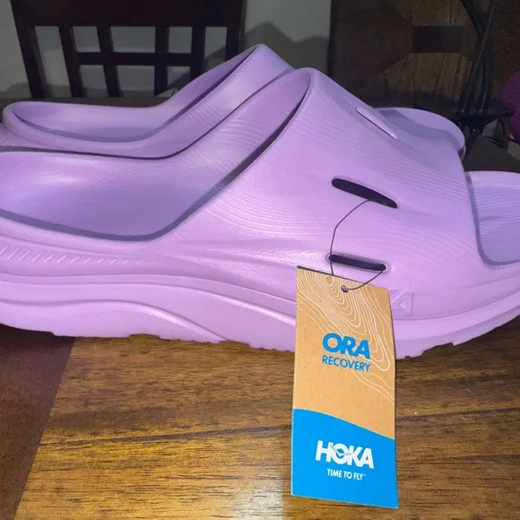 Hoka Lavender Slide Sandals
