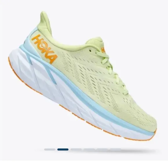 HOKA Men's Clifton Running Shoes Mens 11.5 D Butterfly Green Blue White