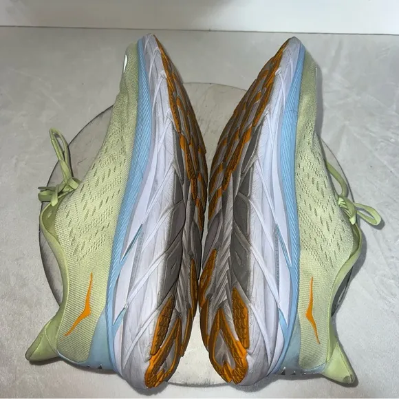 HOKA Men's Clifton Running Shoes Mens 11.5 D Butterfly Green Blue White