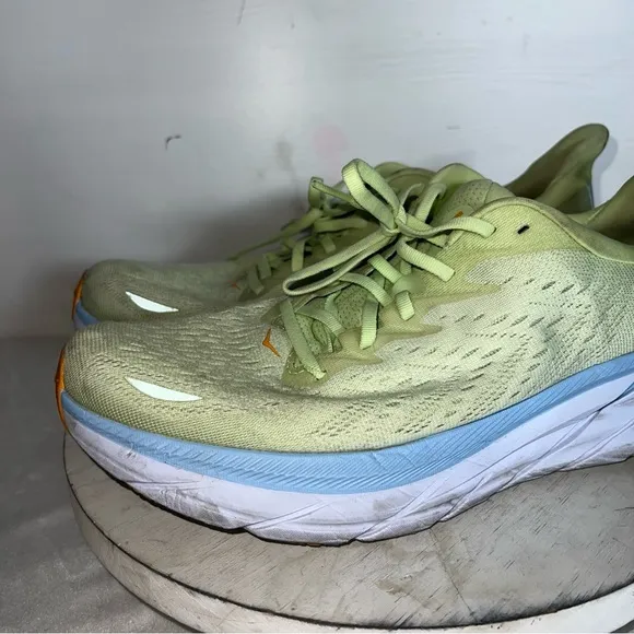 HOKA Men's Clifton Running Shoes Mens 11.5 D Butterfly Green Blue White