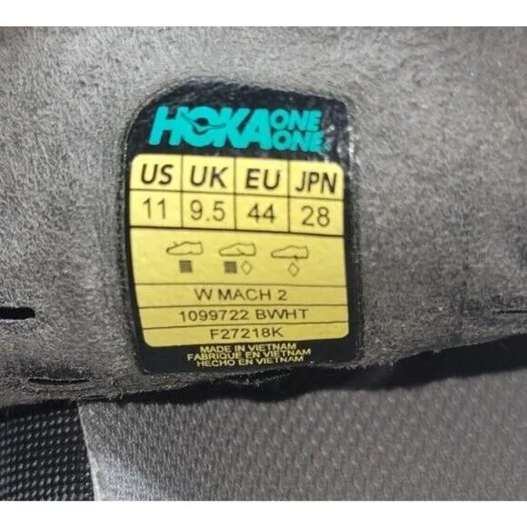 HOKA ONE Mach 2 Womens Running Shoes Size 11 Black