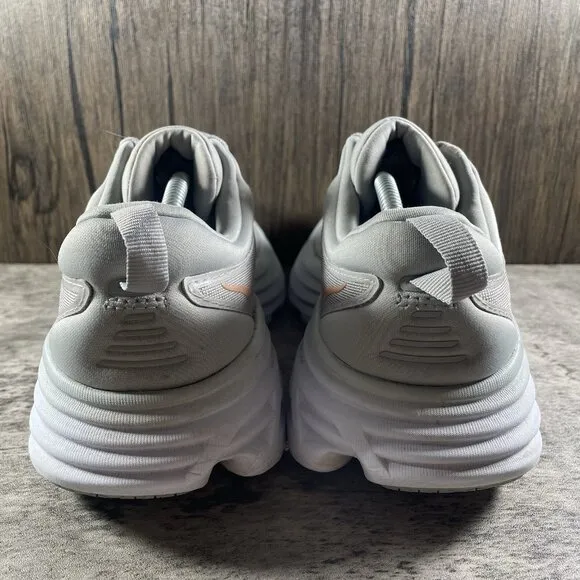 Hoka One One Bondi 8 Womens 9 Shoes Gray Running Sneaker Gym 1127952 HMLR