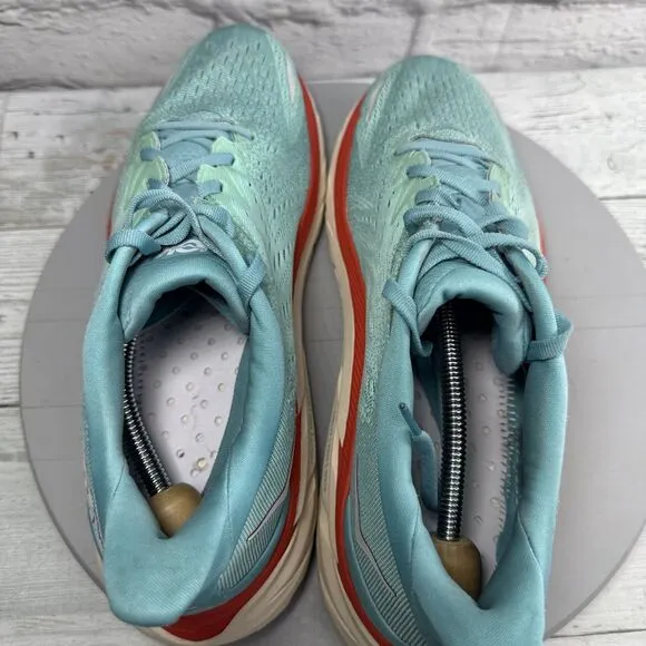Hoka One One Clifton 8 Aquarelle Womens Running Shoes Blue Size 12 B .No Insoles