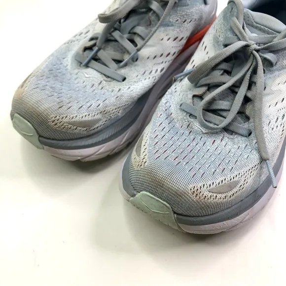 Hoka One One Clifton 8 running shoes grey orange 8