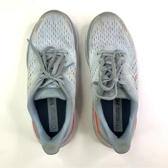 Hoka One One Clifton 8 running shoes grey orange 8