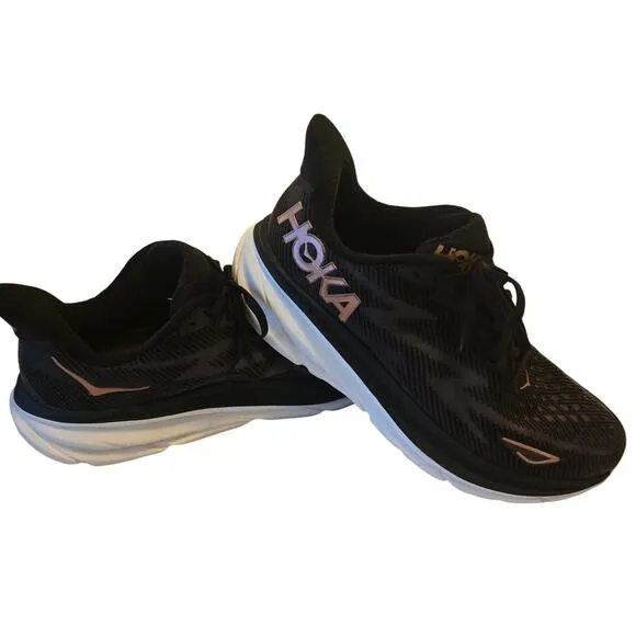 HOKA One One Clifton 9 Running Shoes Black/Copper Women's Size US11B