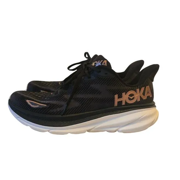 HOKA One One Clifton 9 Running Shoes Black/Copper Women's Size US11B