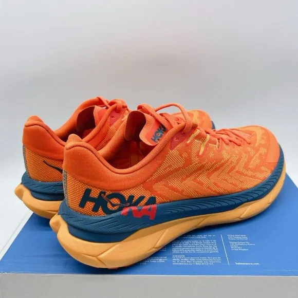 HOKA One One TECTON X TRAIL Running Shoes Sneakers Orange Camelia/ Blue Men US 8