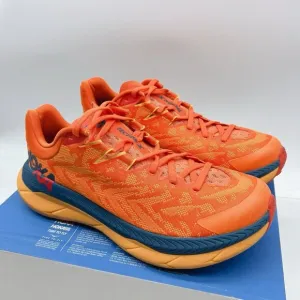 HOKA One One TECTON X TRAIL Running Shoes Sneakers Orange Camelia/ Blue Men US 8