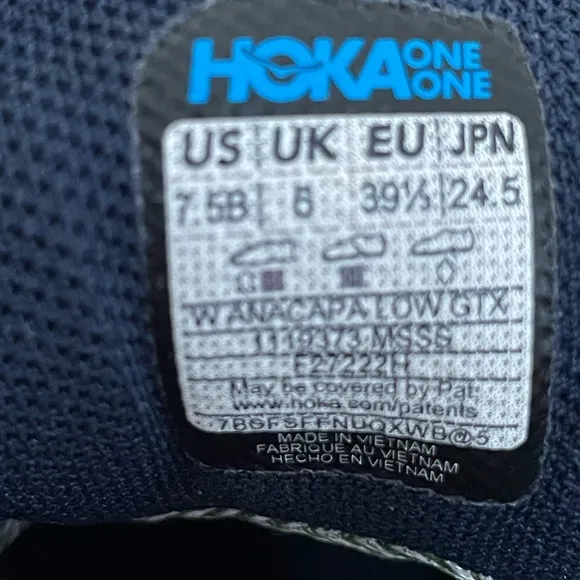Hoka One One W Anacapa Low GTX 1119373-MSSS Women’s Running Shoes Sz 7.5B