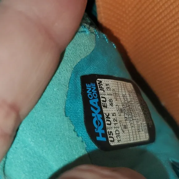 Hoka One One Zinal Running Shoes Mens 1119399 DLCR Blue Green Orange Siz…