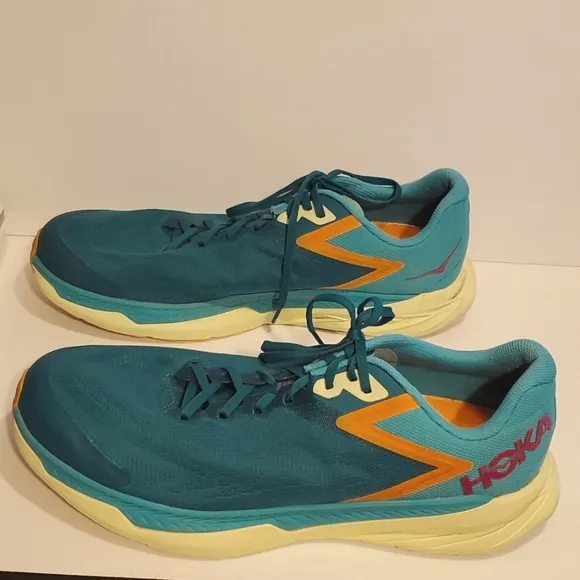 Hoka One One Zinal Running Shoes Mens 1119399 DLCR Blue Green Orange Siz…