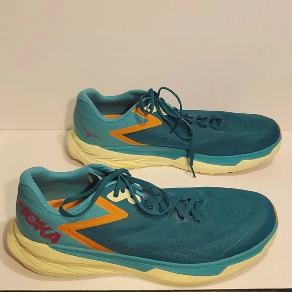 Hoka One One Zinal Running Shoes Mens 1119399 DLCR Blue Green Orange Siz…